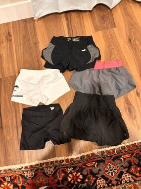 Reebok Women's Athletic Shorts Set - Black, White, Gray, Pink